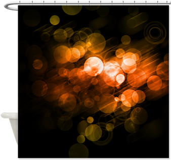 Orange Bokeh Pattern Shower Curtain - Grey & Blue Bokeh Pattern Shower Curtain (350x350), Png Download