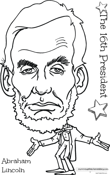 President Abraham Lincoln Coloring Sheet - Abraam Lincoln Para Dibujar (368x583), Png Download