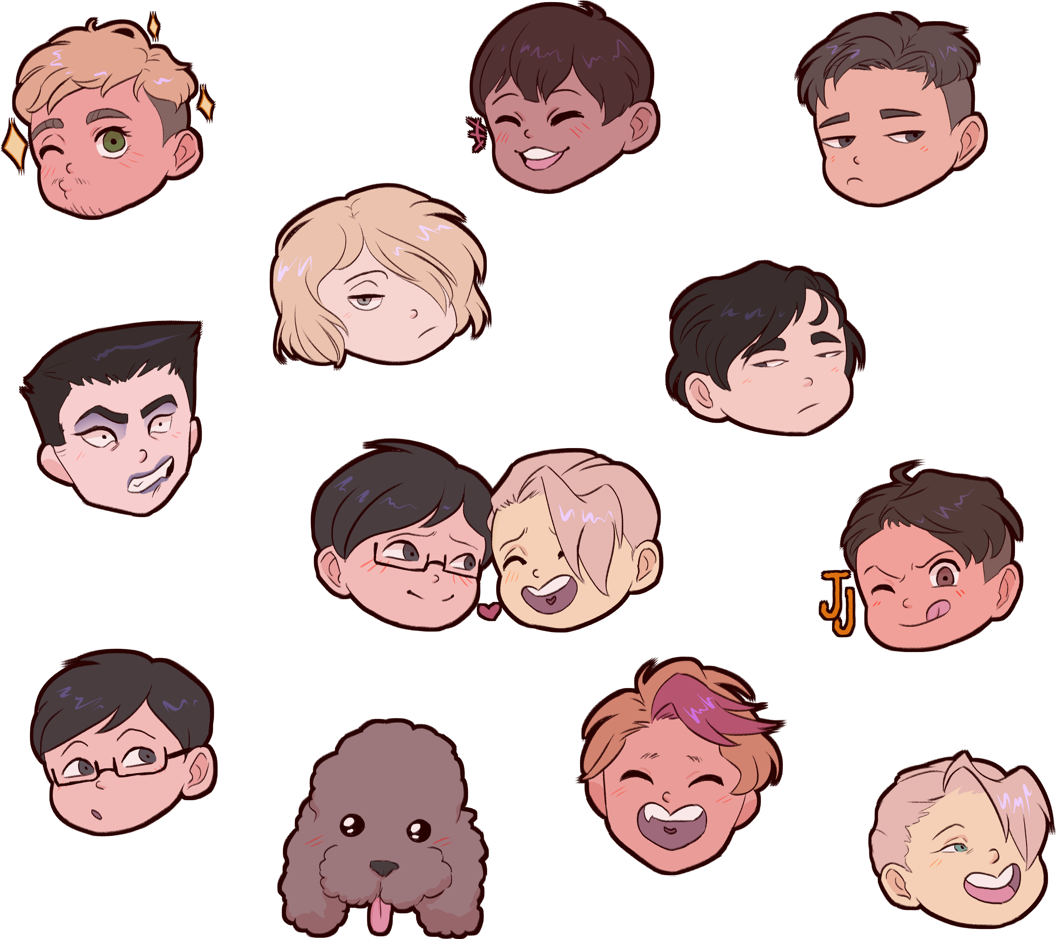 Author Comments - Yuri On Ice Stickers (3836x3480), Png Download