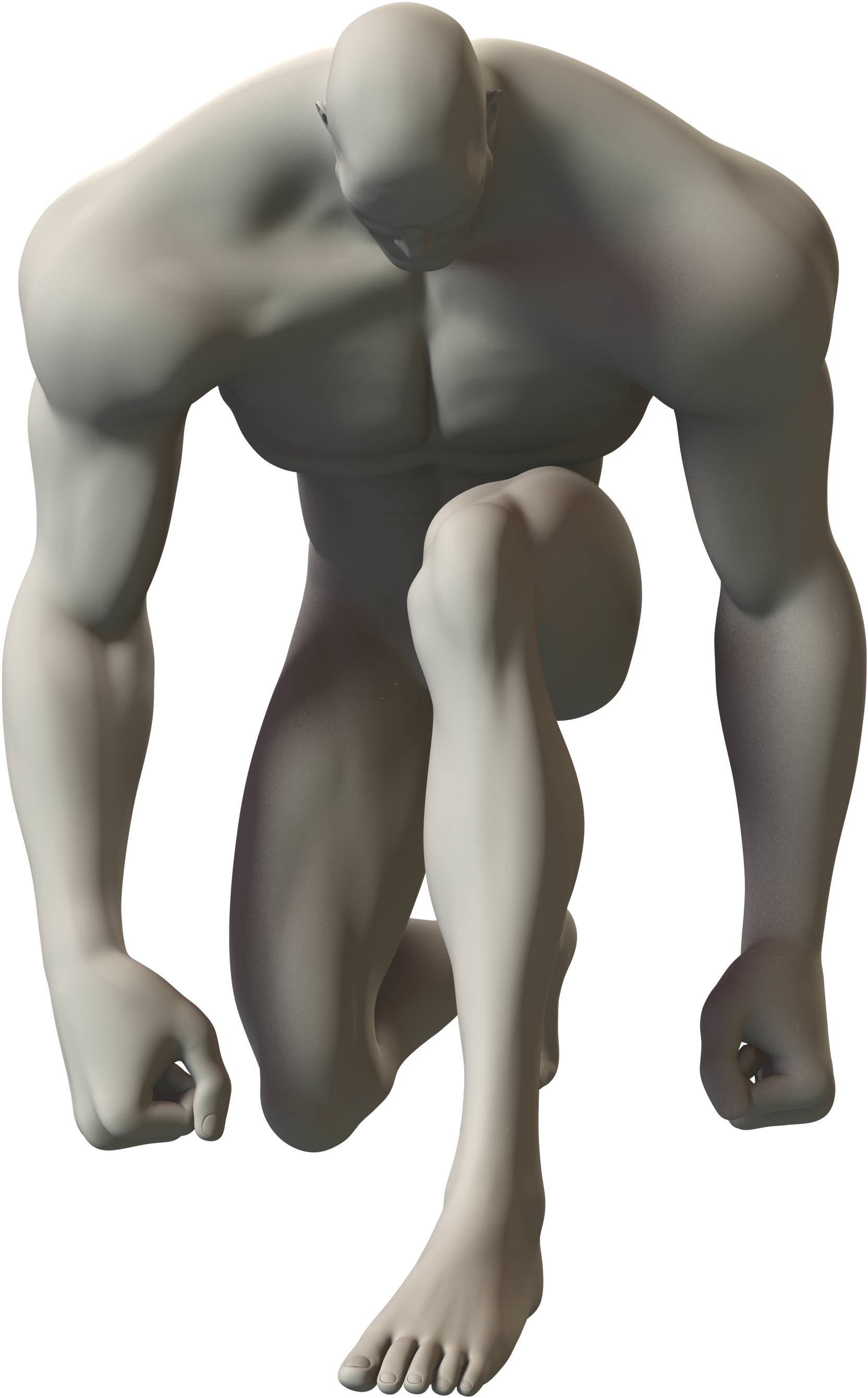 3d Sketch Of A Superhero In A Kneeling Pose - Drawing (2318x3000), Png Download