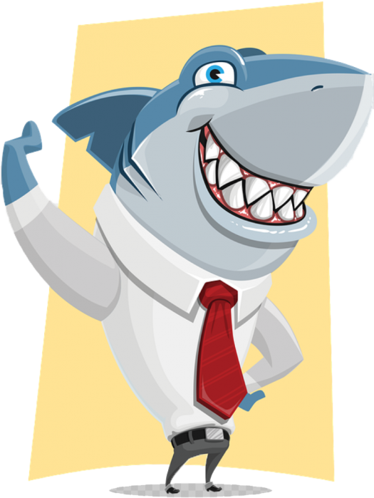 Shark - Funny Shark Clipart Png (525x699), Png Download