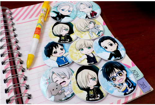 Yuri On Ice Yuri Yurionice Victor 9 Pieces Of Brooches (498x498), Png Download