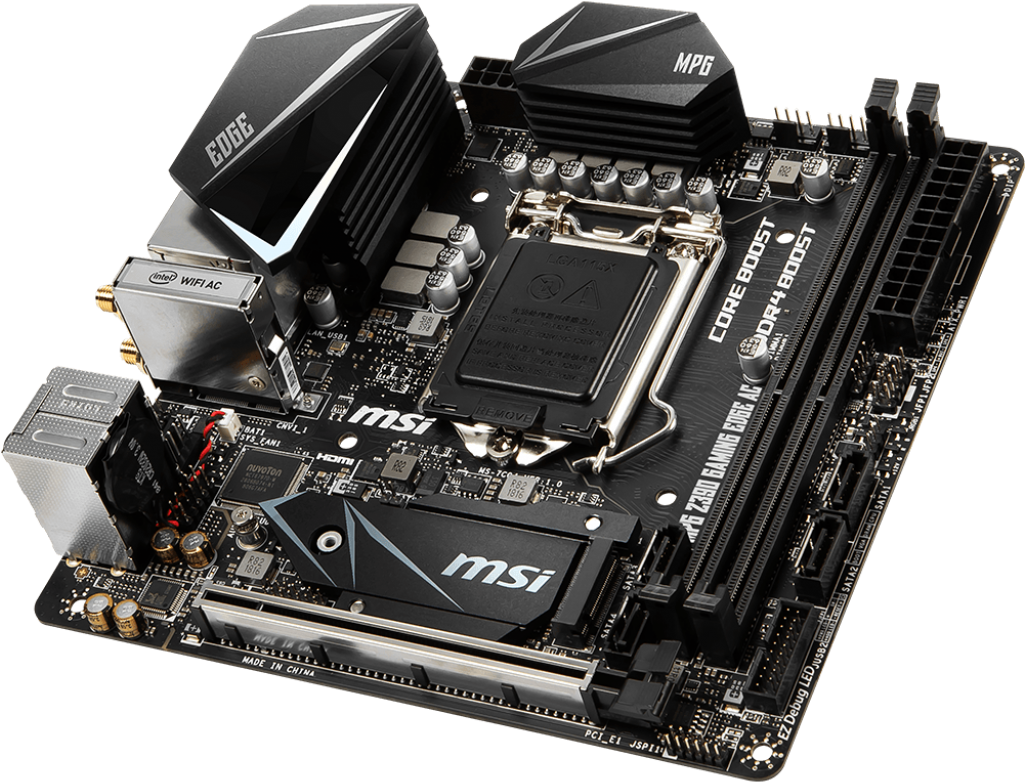 Msi Mpg Z390i Gaming Edge Ac - Motherboard (1024x819), Png Download