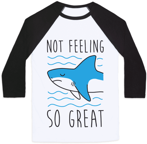Not Feeling So Great Shark Baseball Tee - Headless Horseman Black And White (484x484), Png Download
