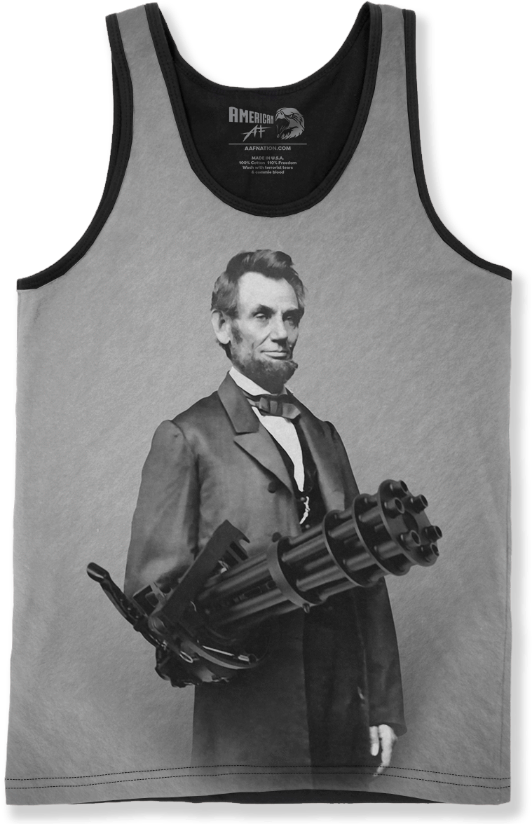 Chain Gun - Aberham Lincon With Guns (1200x1200), Png Download