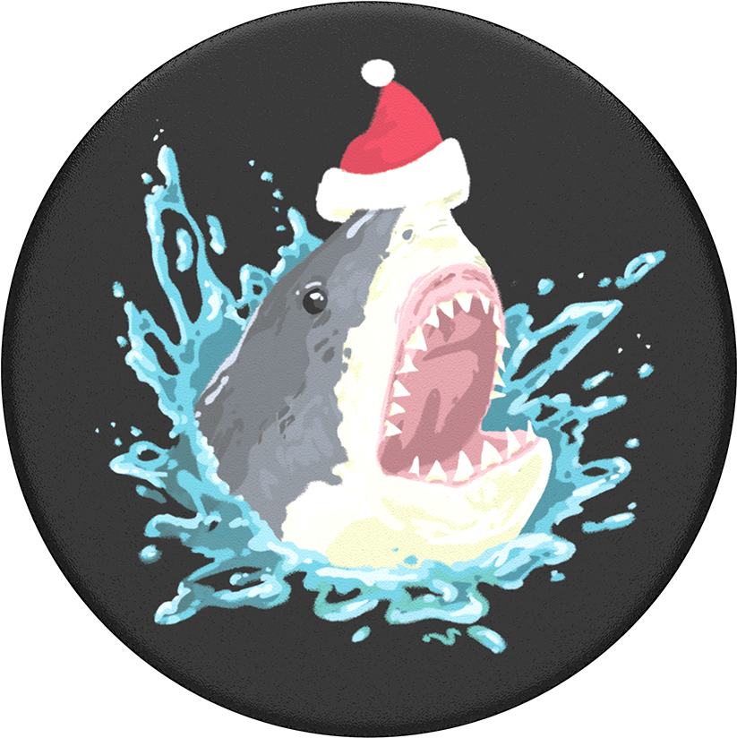 Shark Ate Santa - Shark Ate Santa Popsockets Popgrip (1000x1000), Png Download