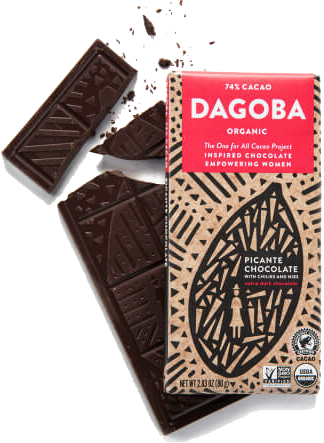 Dagoba Organic Picante Chocolate With Chilies And Nibs - Dagoba Organic Extra Dark Chocolate - 2.83oz (324x443), Png Download