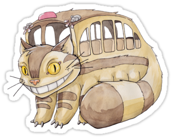 Studio Ghibli My Neighbor Totoro Catbus Watercolors - My Neighbor Totoro (375x360), Png Download