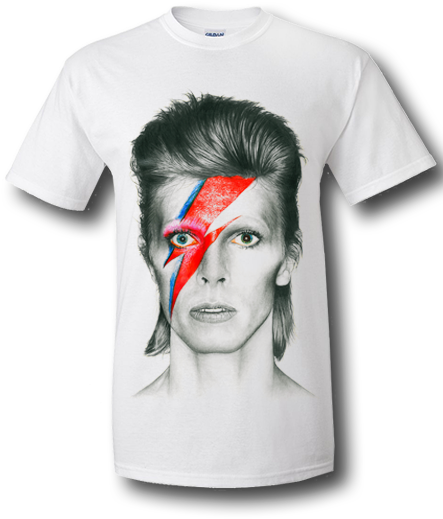 David Bowie Aladdin Sane T-shirt Featuring Pencil Drawing - David Bowie T Shirt Uk (450x563), Png Download