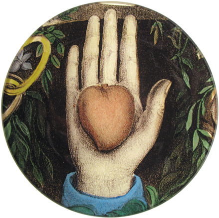 Heart In Hand 5 3/4" Round Plate - John Derian Heart In Hand (480x480), Png Download