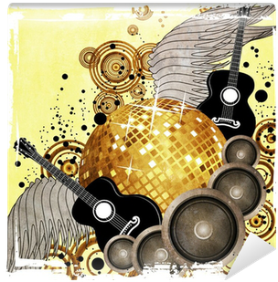 Gold Disco Ball On Yellow Background Wall Mural • Pixers® - Disco Ball (400x400), Png Download