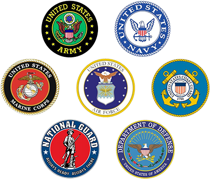 Download Military Branches Logo Branches Of The Military Seals PNG 