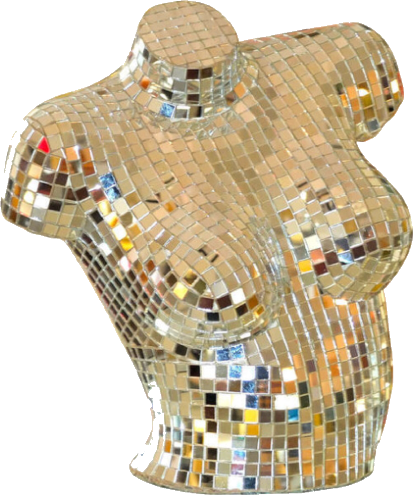 Gold Disco Sculpture Polyvore Moodboard Filler - Sculpture (2048x1748), Png Download
