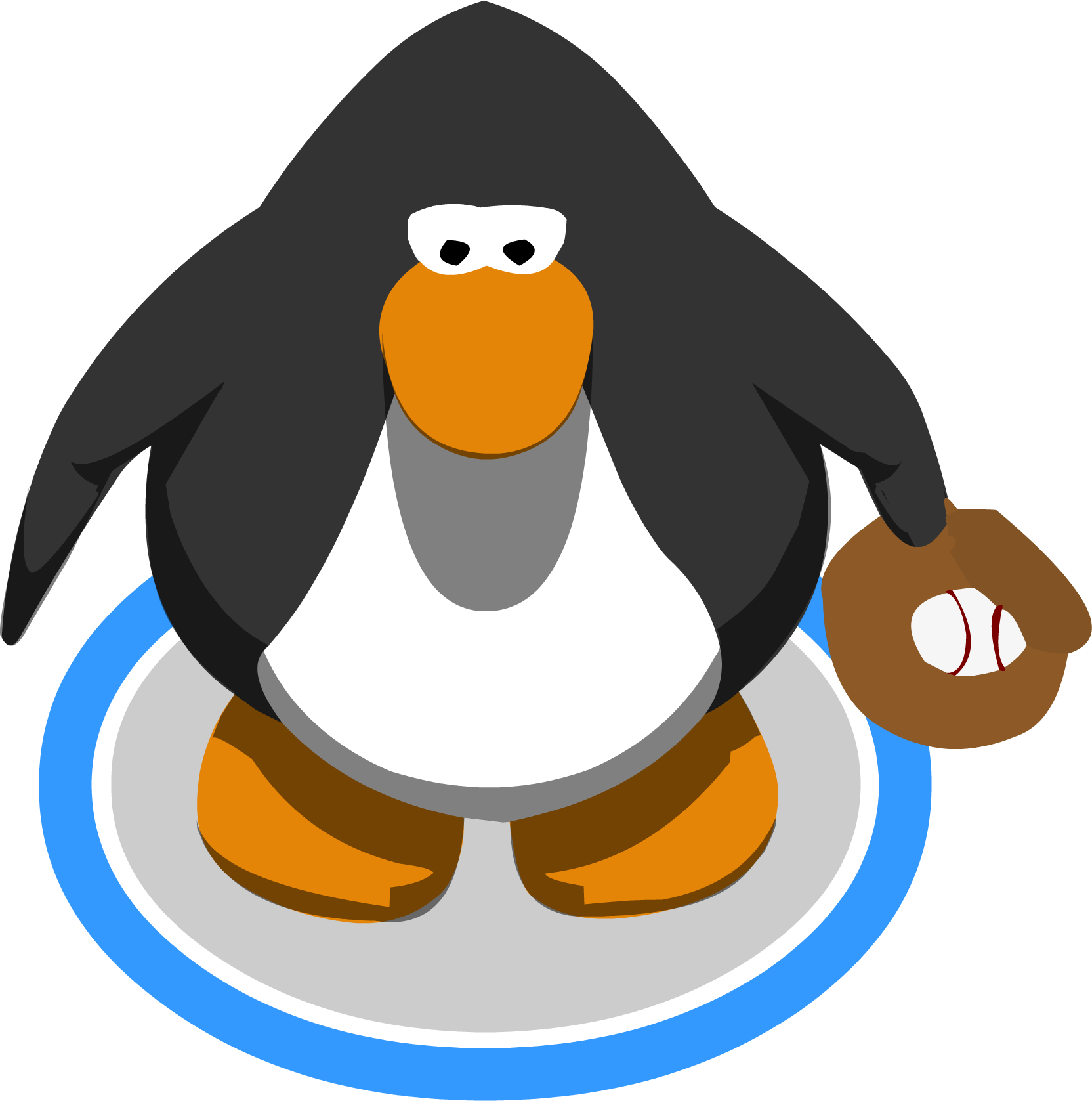 Baseball Glove In-game - Red Penguin Club Penguin (1664x1677), Png Download