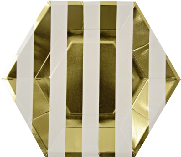 Toot Sweet Gold Foil Party Plates - Gold Plates - Meri Meri - Partyware (600x545), Png Download