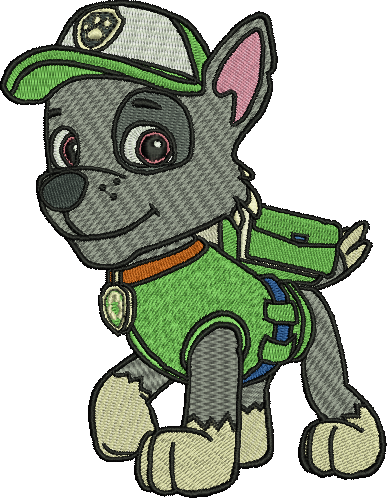 Download Rocky Paw Patrol Embroidery Designs Cartoon Character - Rocky Paw  Patrol Drawing PNG Image with No Background 