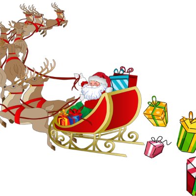 Free Stock Best Photos Of And Graphics Reindeer His - Santa And Sleigh Png (400x400), Png Download
