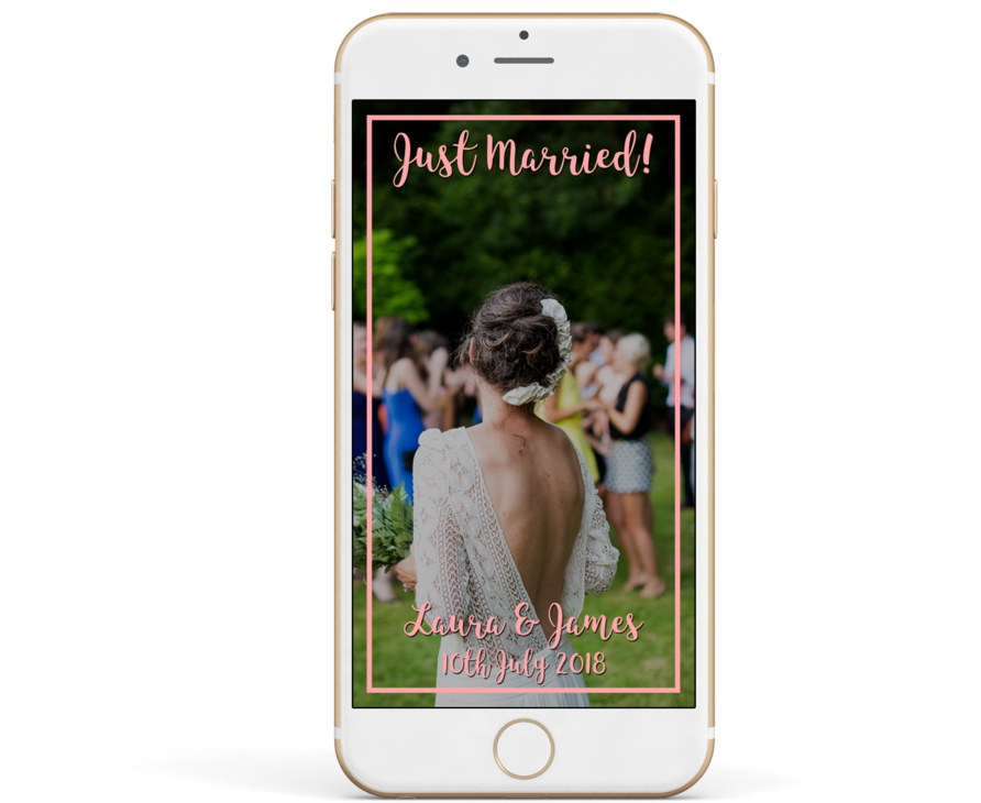 Just Married Blush Pink With Border (1000x738), Png Download