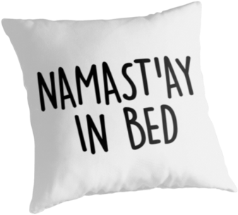 Vector Black And White Library Pillow Transparent Cute - Namastay In Bed Sticker (454x454), Png Download