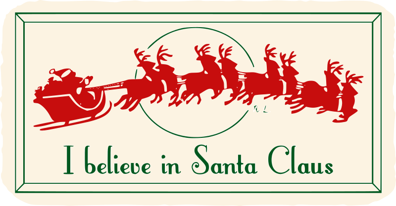 Clipart - Santa's Sleigh - Free Merry Christmas Svg (800x417), Png Download