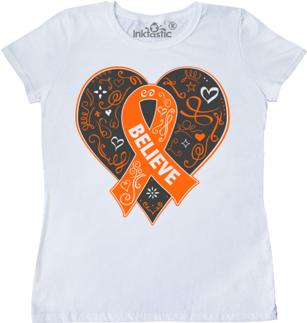 Leukemia Believe Ribbon Heart Women's T-shirt - Cafepress - Breast Cancer Believe Magnets - 2.25" Round (480x480), Png Download