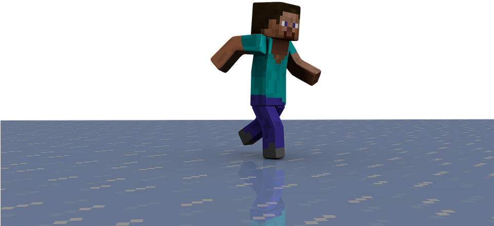Minecraft, Block, Ice, Steve, Run, Reflection - Lego (960x540), Png Download