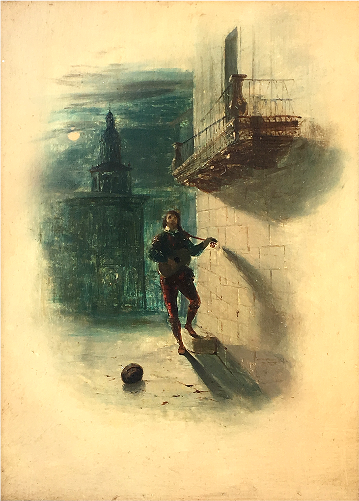 Unknown Artist Romantic "moonlight Serenade" - Painting (1400x1400), Png Download