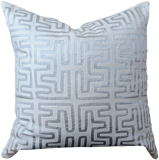 Azulina Home Metallic Silver Mola Pillow - Cushion (1000x1000), Png Download
