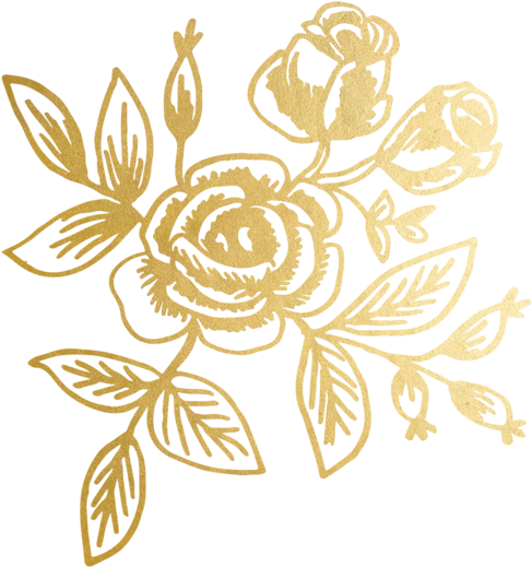 Gold Floral - Gold Floral Stencil (700x700), Png Download