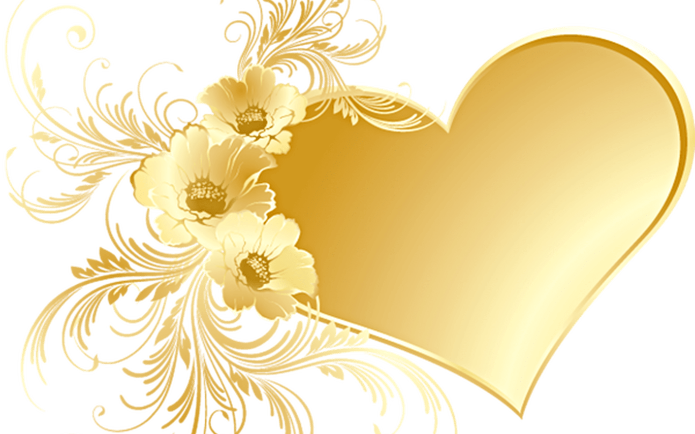Gold Heart With Flowers Png Picture Printables Pinterest - My Niece In Heaven (1368x855), Png Download