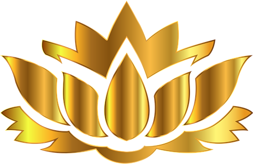 Flower Floral Lotus Plant Colorful Prismat - Gold Lotus Flower Logo (522x340), Png Download