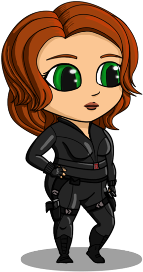 Black Widow Spider Free Vector / 4vector - Marvel Black Widow Chibi (400x560), Png Download