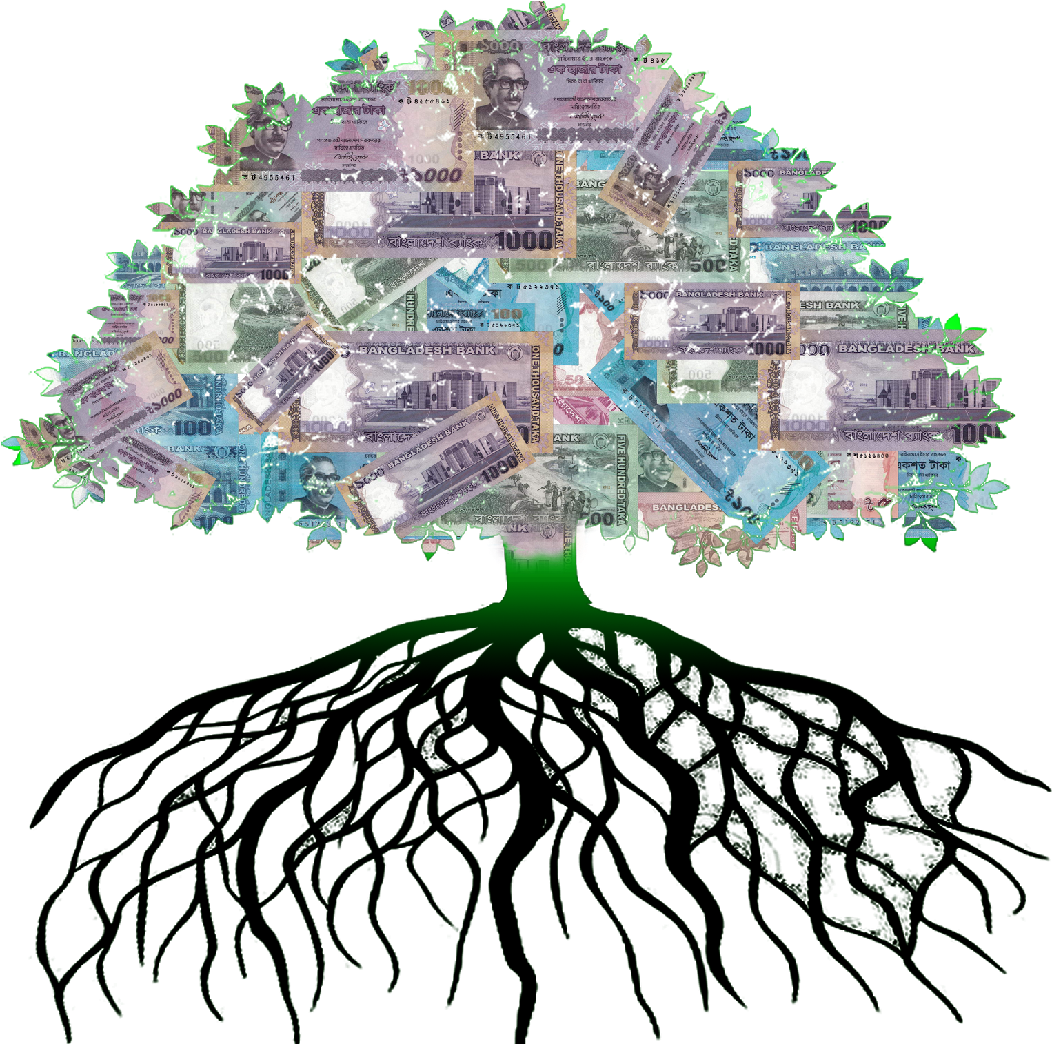 টাকার গাছ Money Tree - Tree (1573x1600), Png Download