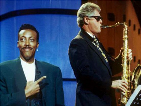 Arsenio Hall, President Bill Clinton, Bill Clinton, - Bill Clinton Saxophone (608x342), Png Download