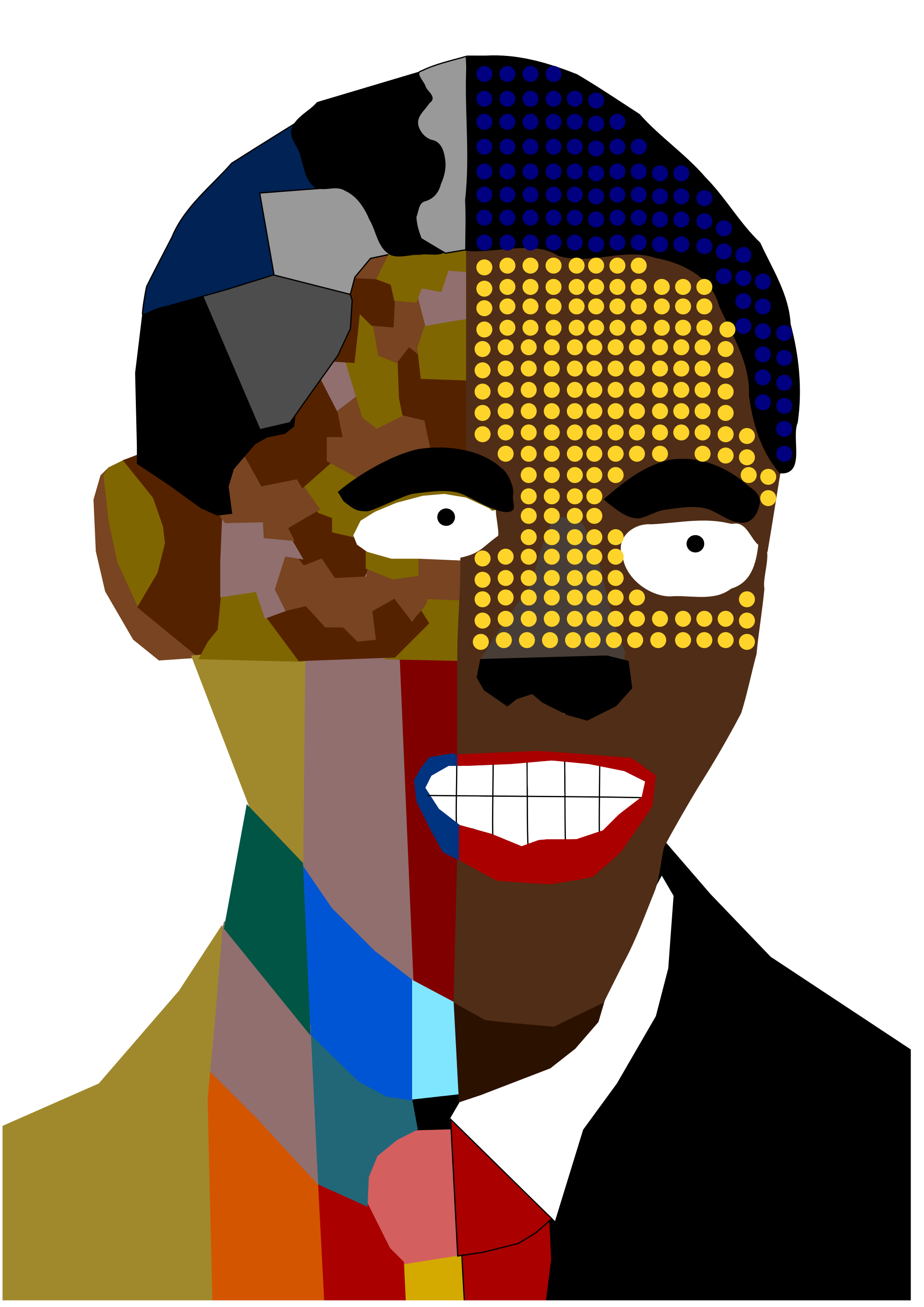 Obama Drawing Version - Plain Art (2000x2828), Png Download