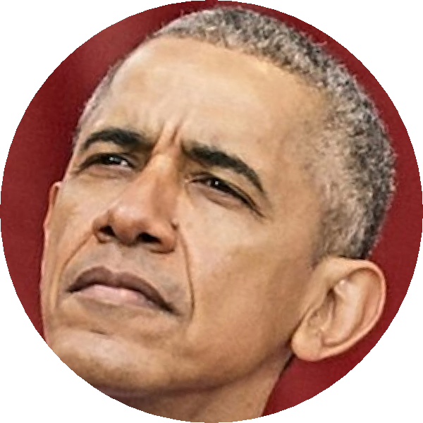 Barack Obama 3 Edited @ 7 Months Ago - Senior Citizen (600x600), Png Download