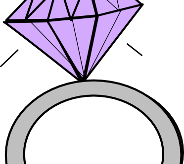Cartoon Diamond Ring - Diamond Clip Art (372x330), Png Download