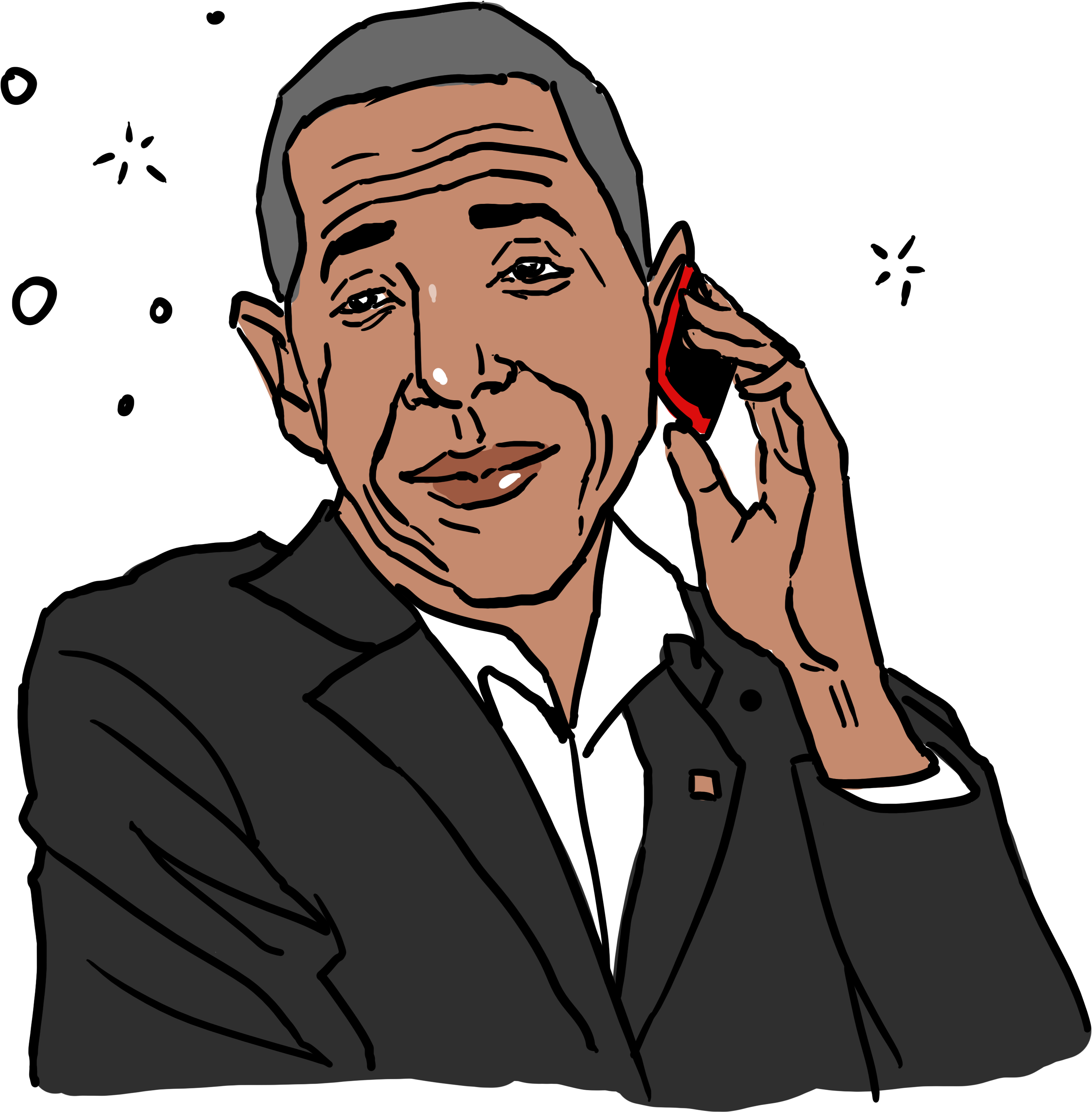 Obama-eleanor Qu - Cartoon (3000x3000), Png Download