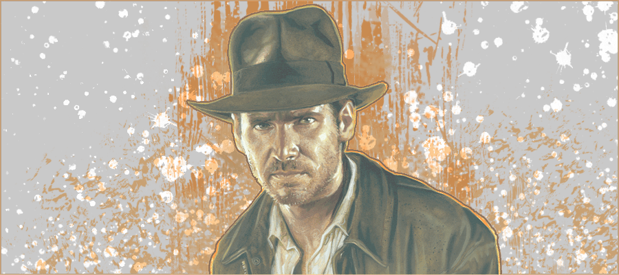 Indiana Jones - Illustration (900x400), Png Download