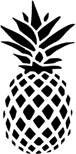 Black And White Pineapple Outline (320x600), Png Download