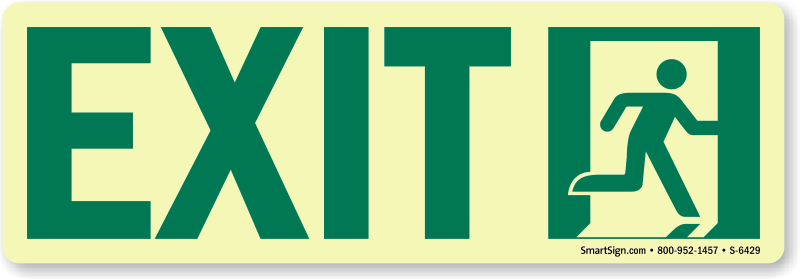 Zoom, Price, Buy - Glow Exit Sign (800x279), Png Download