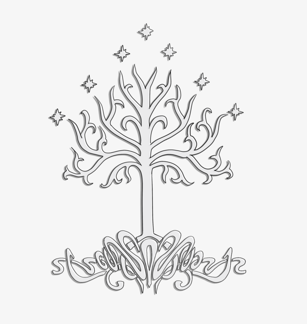 Tree Of Gondor By Elinah-d4xc3wf - White Tree Of Gondor (600x634), Png Download