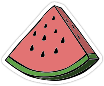 Pop Art Watermelon By Luckylucy - Watermelon Sticker (375x360), Png Download