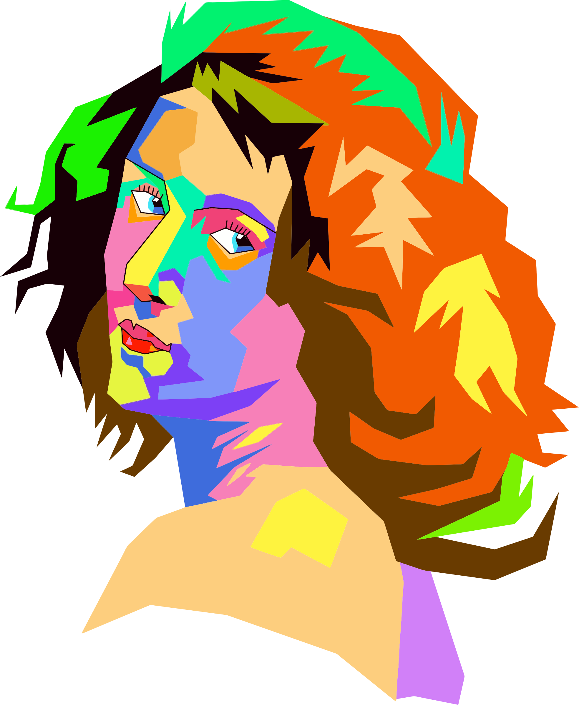 This Free Icons Png Design Of Pop Art Female Face (1967x2398), Png Download