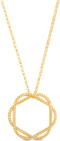 18k Yellow Gold Circle Pendant - Roberto Coin New Barocco Collection (700x700), Png Download