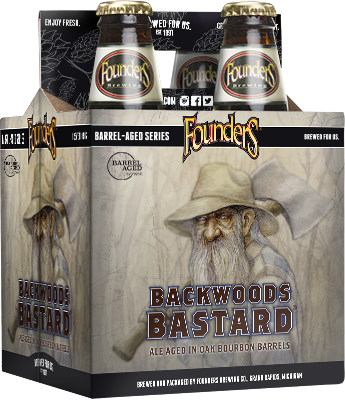 Backwoods Bastard 4pk - Founders Backwoods (345x400), Png Download