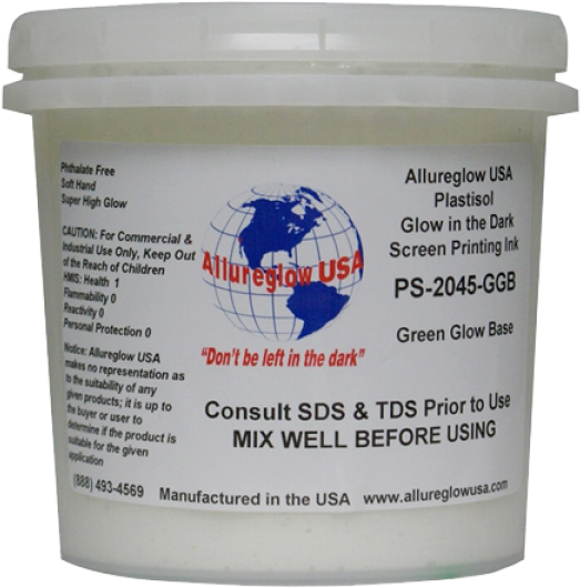 Allureglow Plastisol Ink Glow In The Dark Pale Green/ - Plastisol (600x600), Png Download