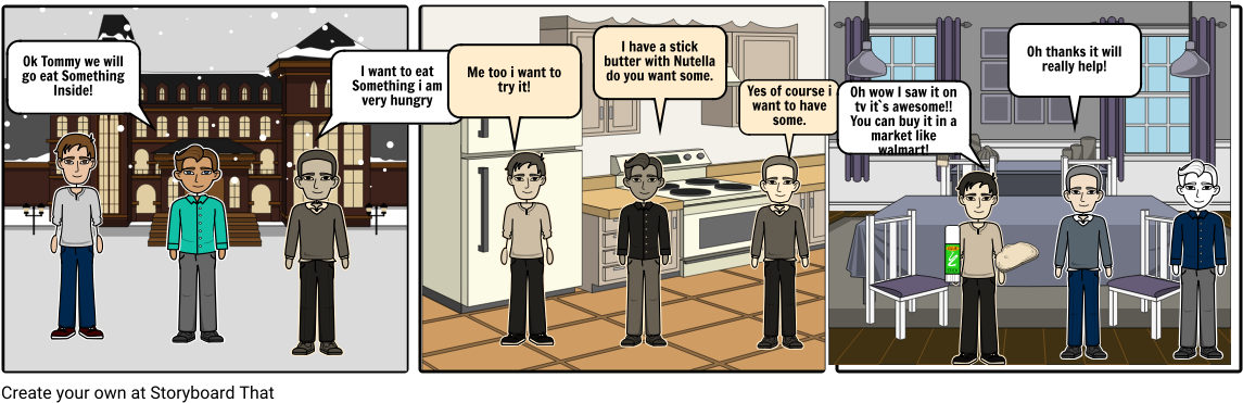Nutella Stick - Cartoon (1164x385), Png Download