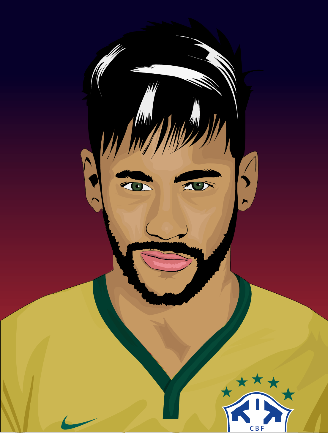 Neymar Jr Drawn In Cartoon Style Neymar Jr, Cartoon - Gambar Kartun Neymar Jr (1167x1456), Png Download