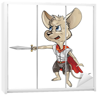 Cartoon Mouse With A Sword Wardrobe Sticker • Pixers® - Clip Art (400x400), Png Download
